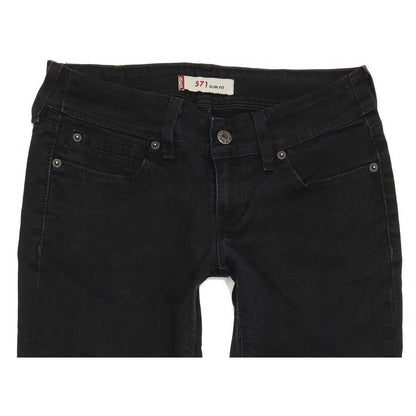 Levi's 571 Women Black Straight Slim Stretch Jeans W29 L29