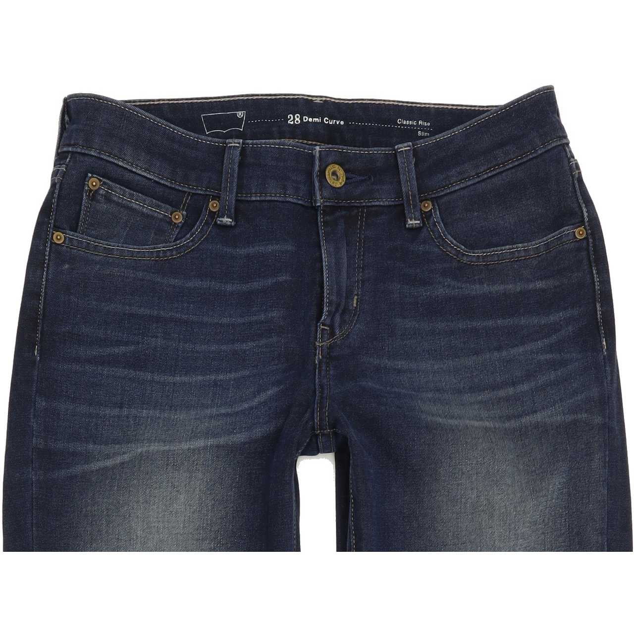 Levi's Demi Curve Women Blue Straight Slim Stretch Jeans W28 L32
