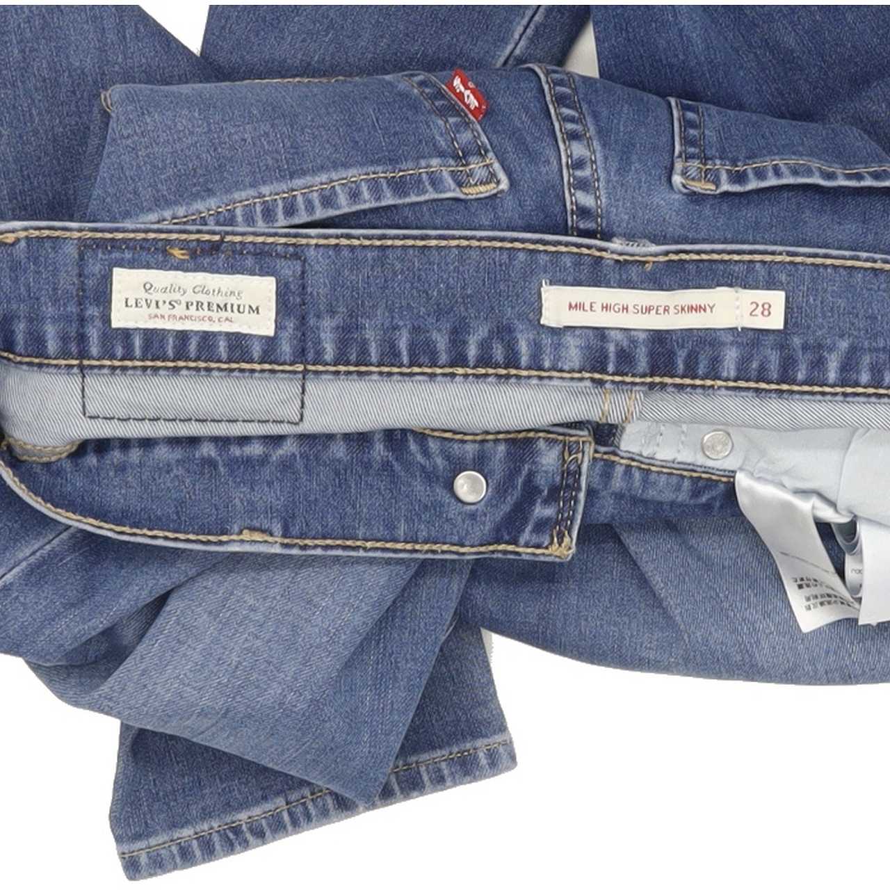 Levi's Mile High Rise Blue Skinny Stretch Jeans High Waisted W28 L32