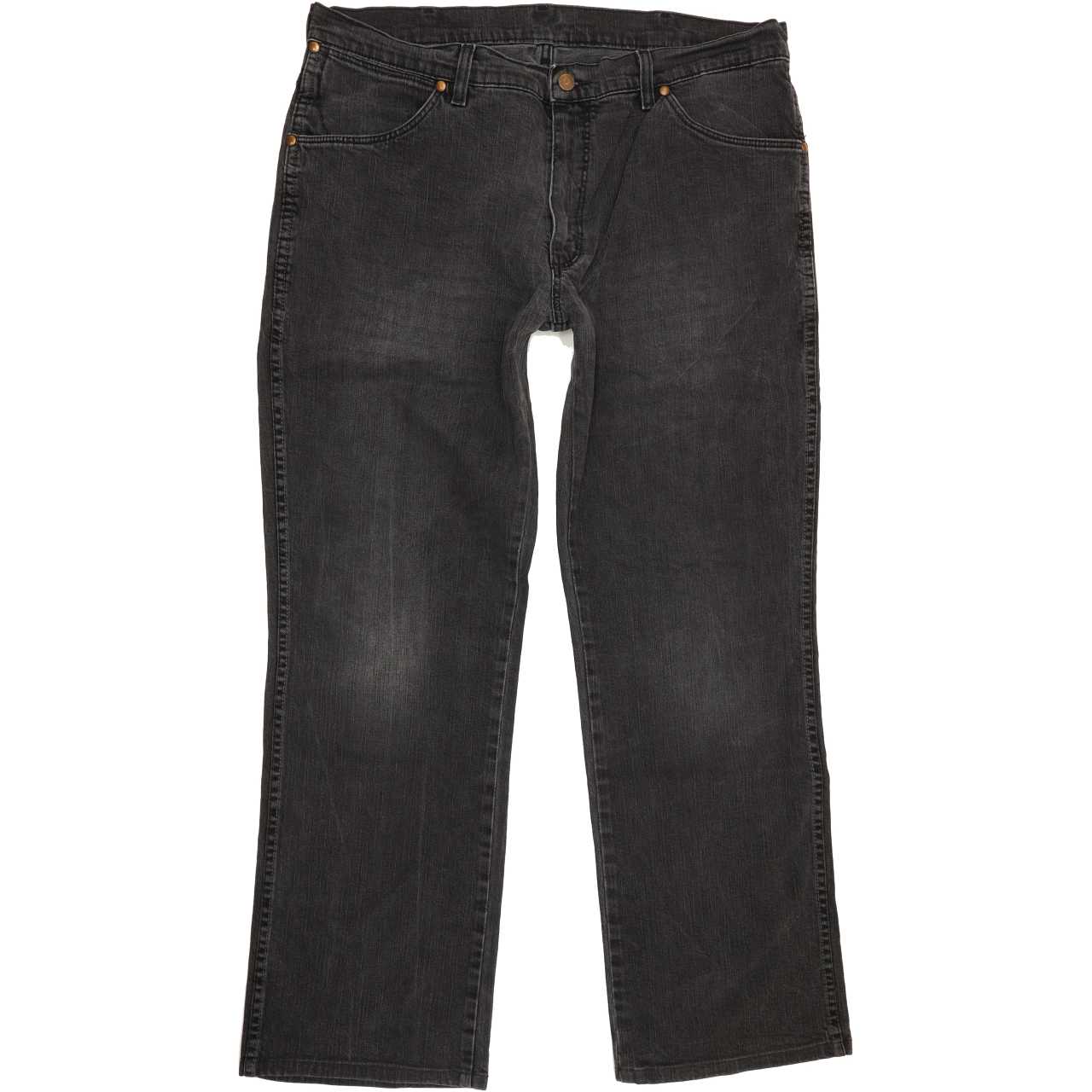 Wrangler Alaska Men Charcoal Straight Regular Stretch Jeans W38 L31