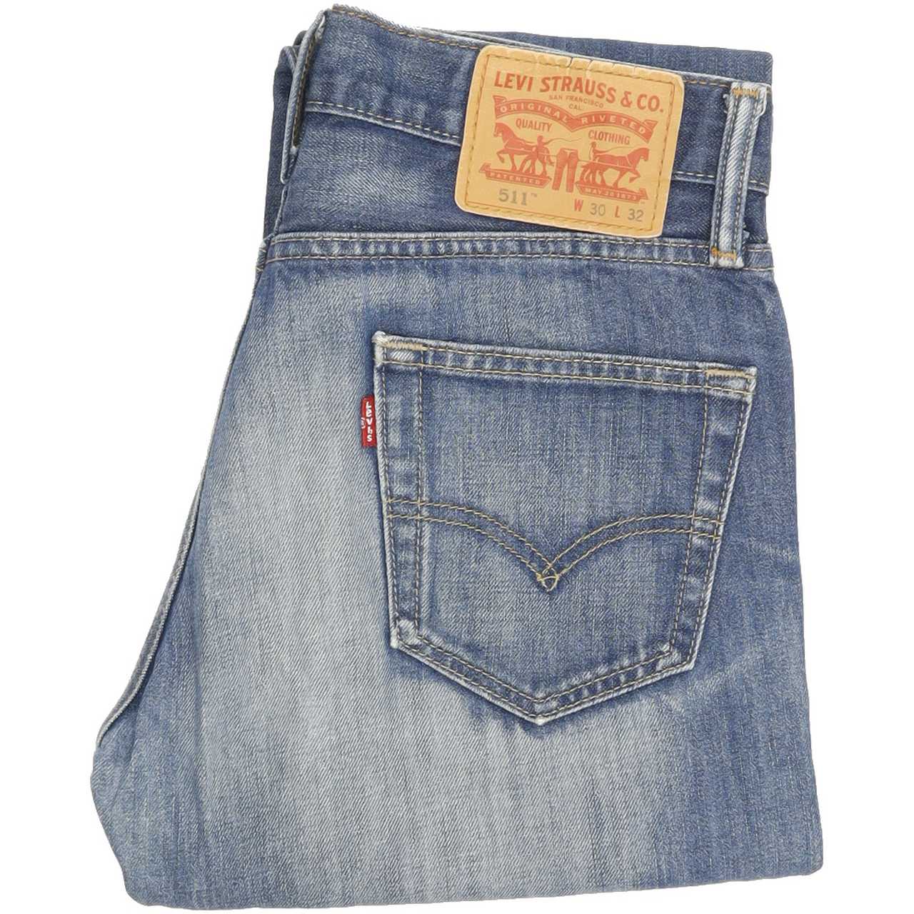 Levi's 511 Men Blue Straight Slim Jeans W30 L31