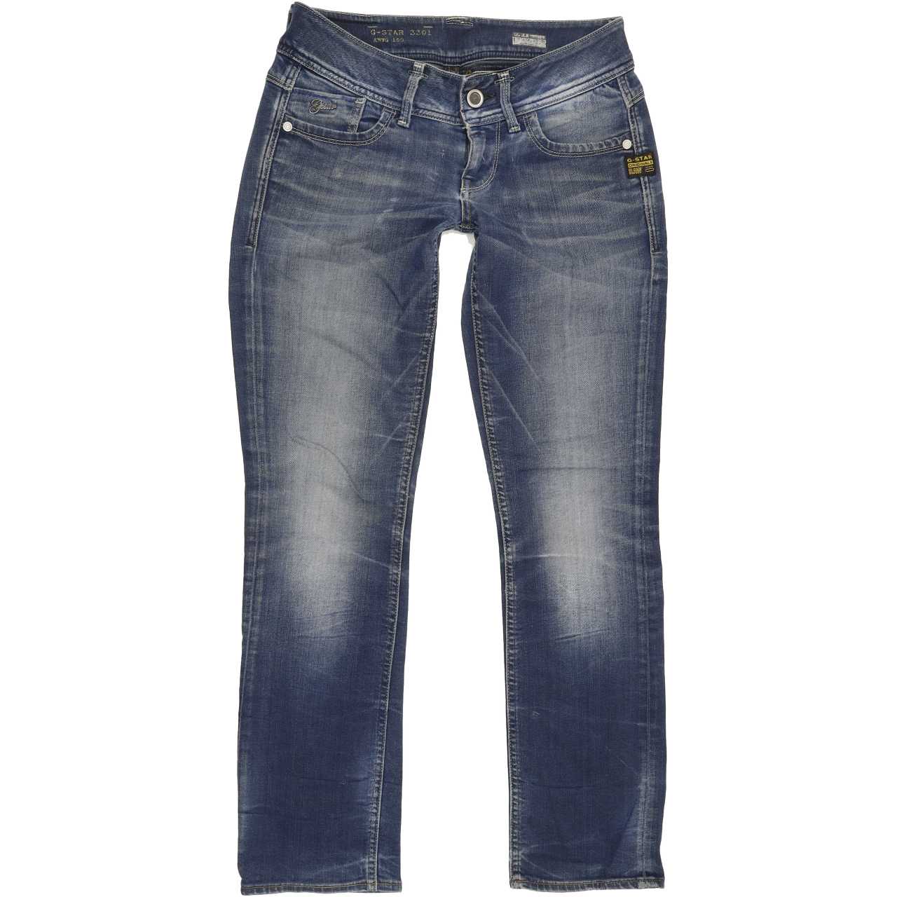 G-Star Lynn Women Blue Straight Slim Stretch Jeans W27 L29