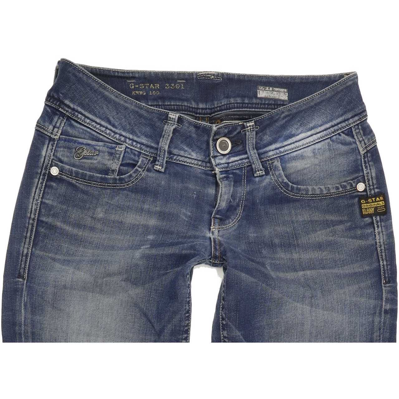 G-Star Lynn Women Blue Straight Slim Stretch Jeans W27 L29