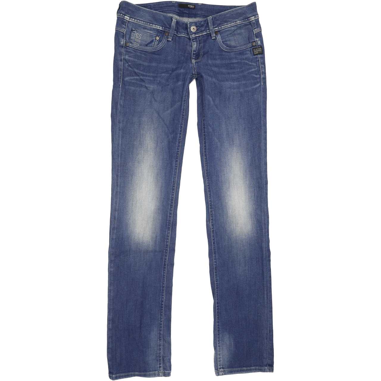 G-Star Attacc Women Blue Straight Slim Stretch Jeans W29 L34