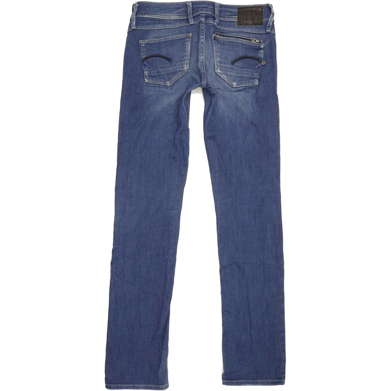 G-Star Attacc Women Blue Straight Slim Stretch Jeans W29 L34
