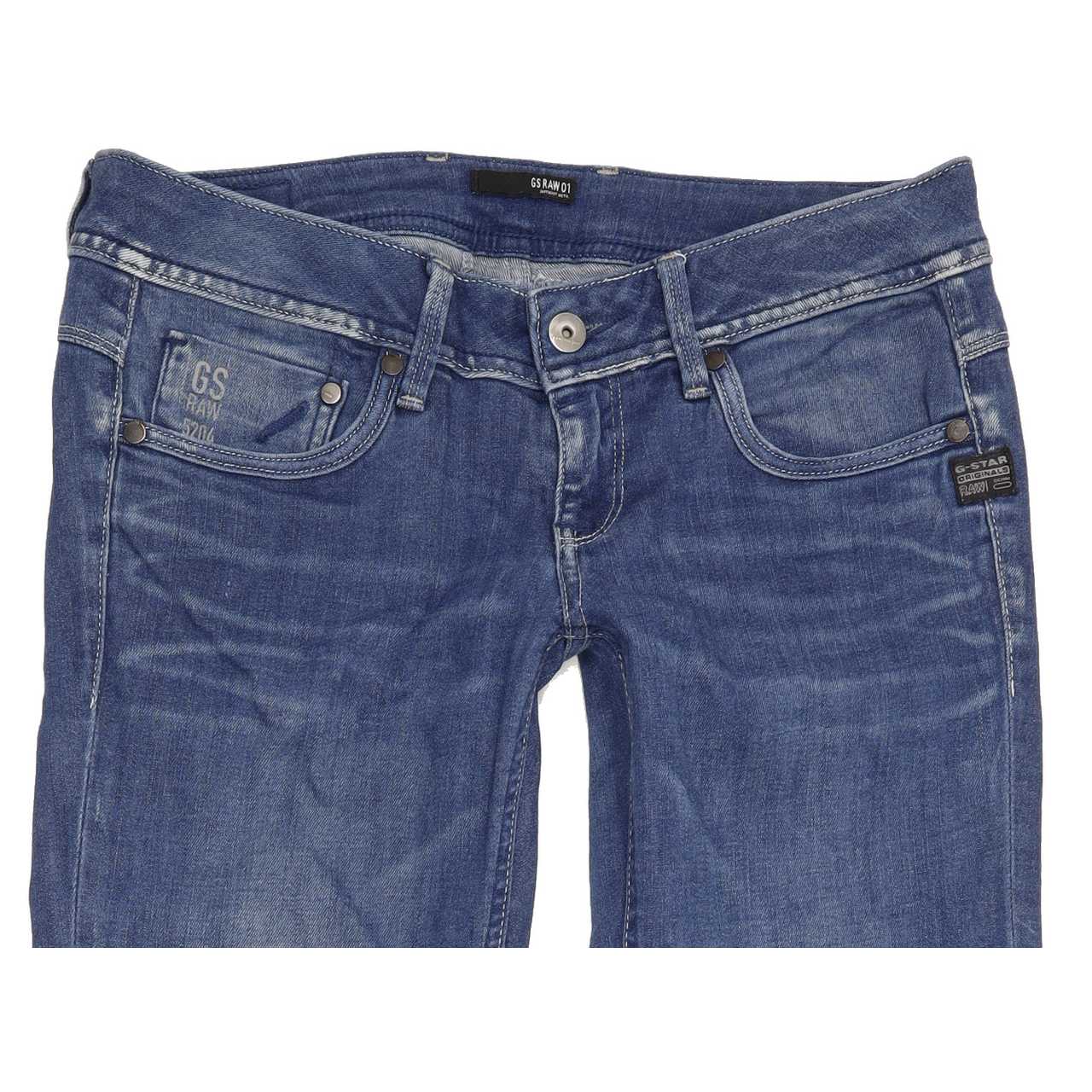 G-Star Attacc Women Blue Straight Slim Stretch Jeans W29 L34