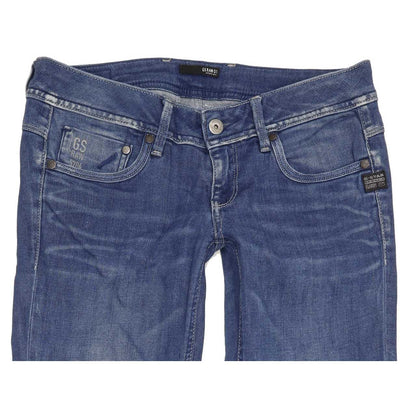 G-Star Attacc Women Blue Straight Slim Stretch Jeans W29 L34