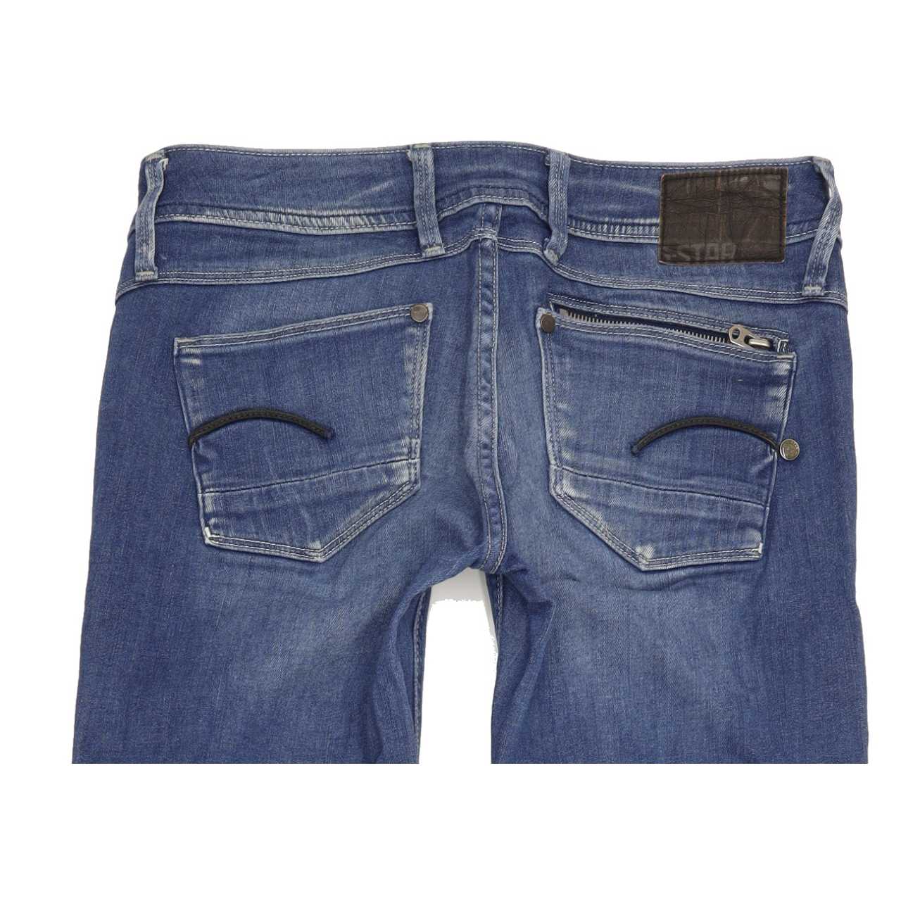 G-Star Attacc Women Blue Straight Slim Stretch Jeans W29 L34