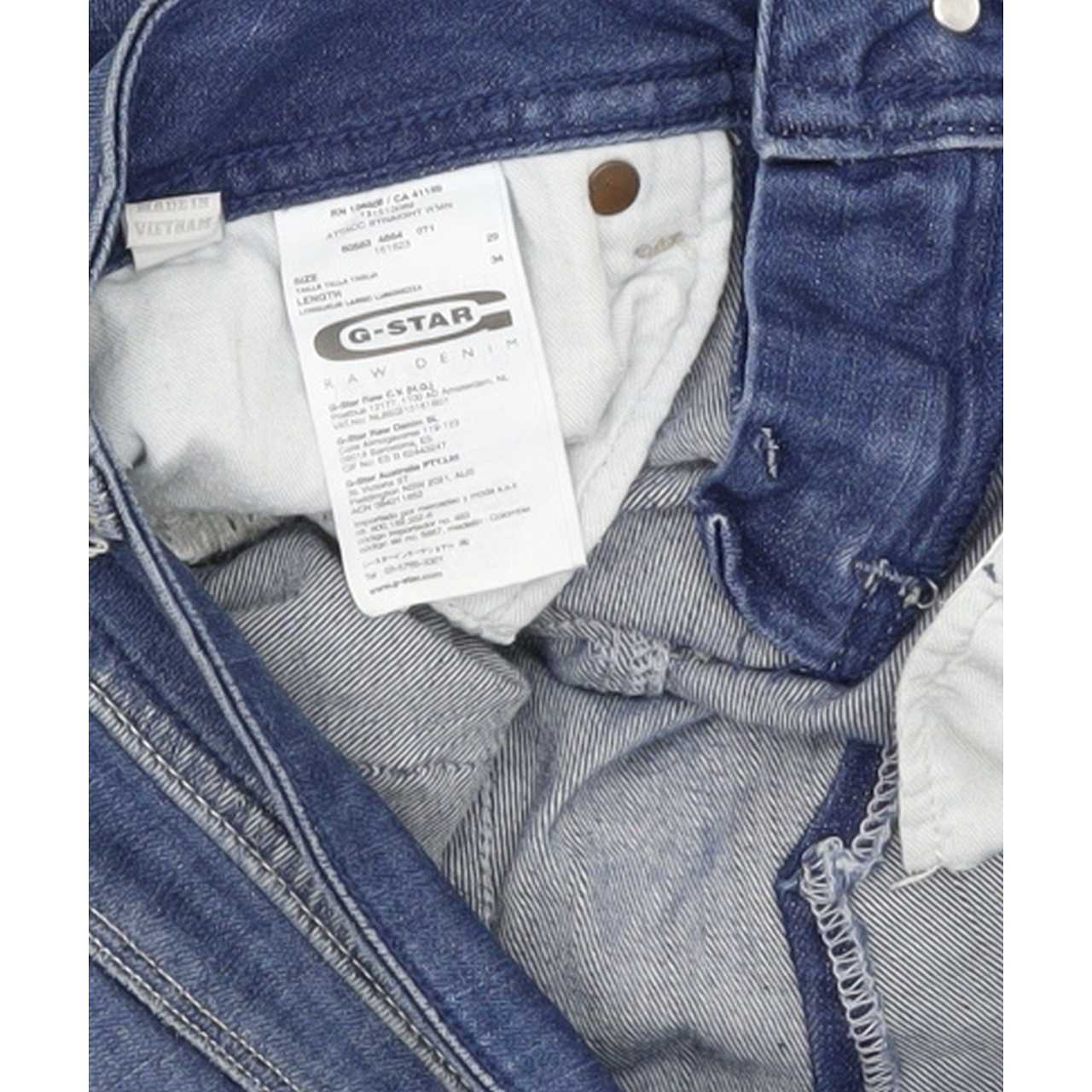 G-Star Attacc Women Blue Straight Slim Stretch Jeans W29 L34