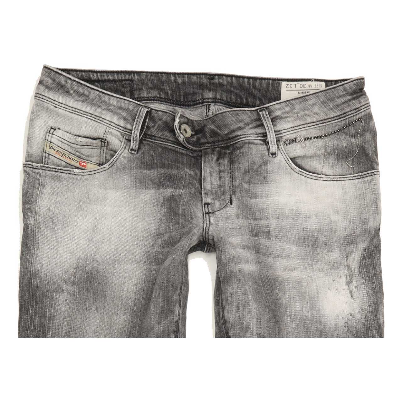 Diesel Nevy Women Grey Straight Regular Stretch Jeans W30 L27
