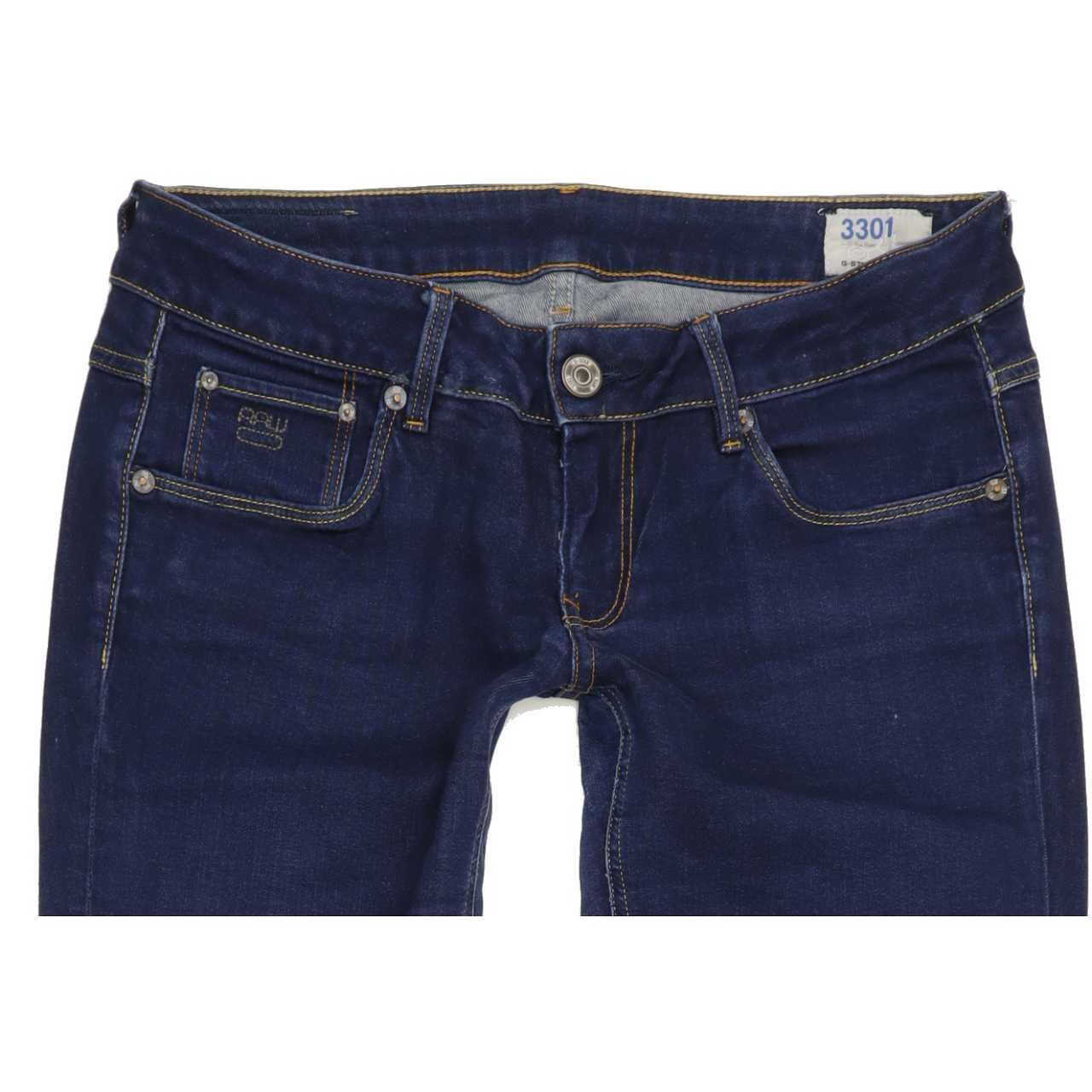 G-Star 3301 Women Blue Straight Slim Stretch Jeans W30 L33