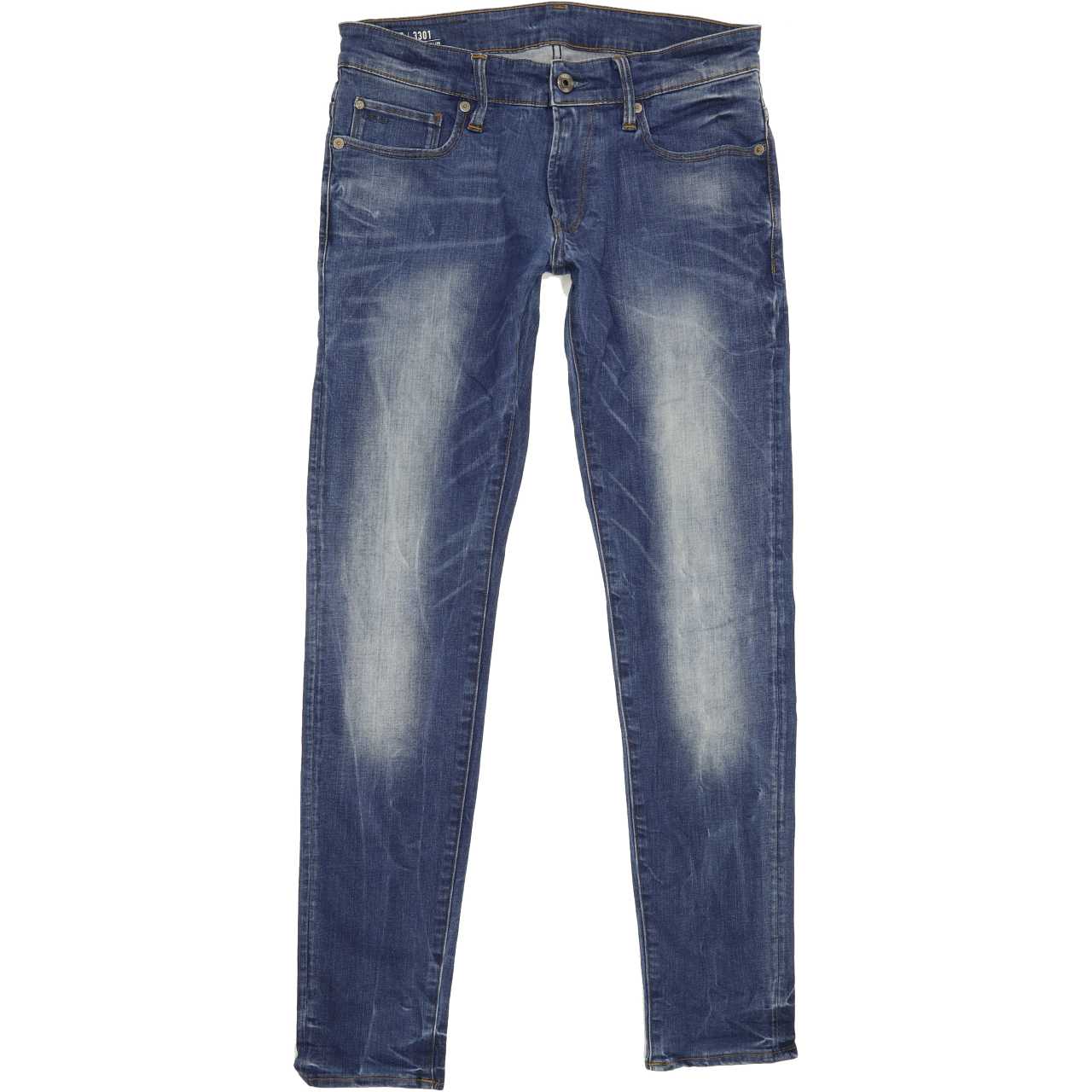 G-Star 3301 Men Blue Straight Slim Stretch Jeans W30 L32