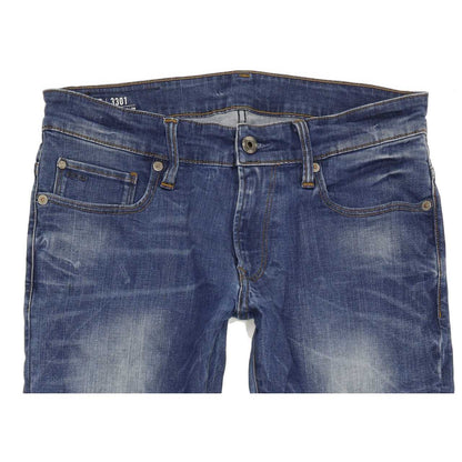 G-Star 3301 Men Blue Straight Slim Stretch Jeans W30 L32