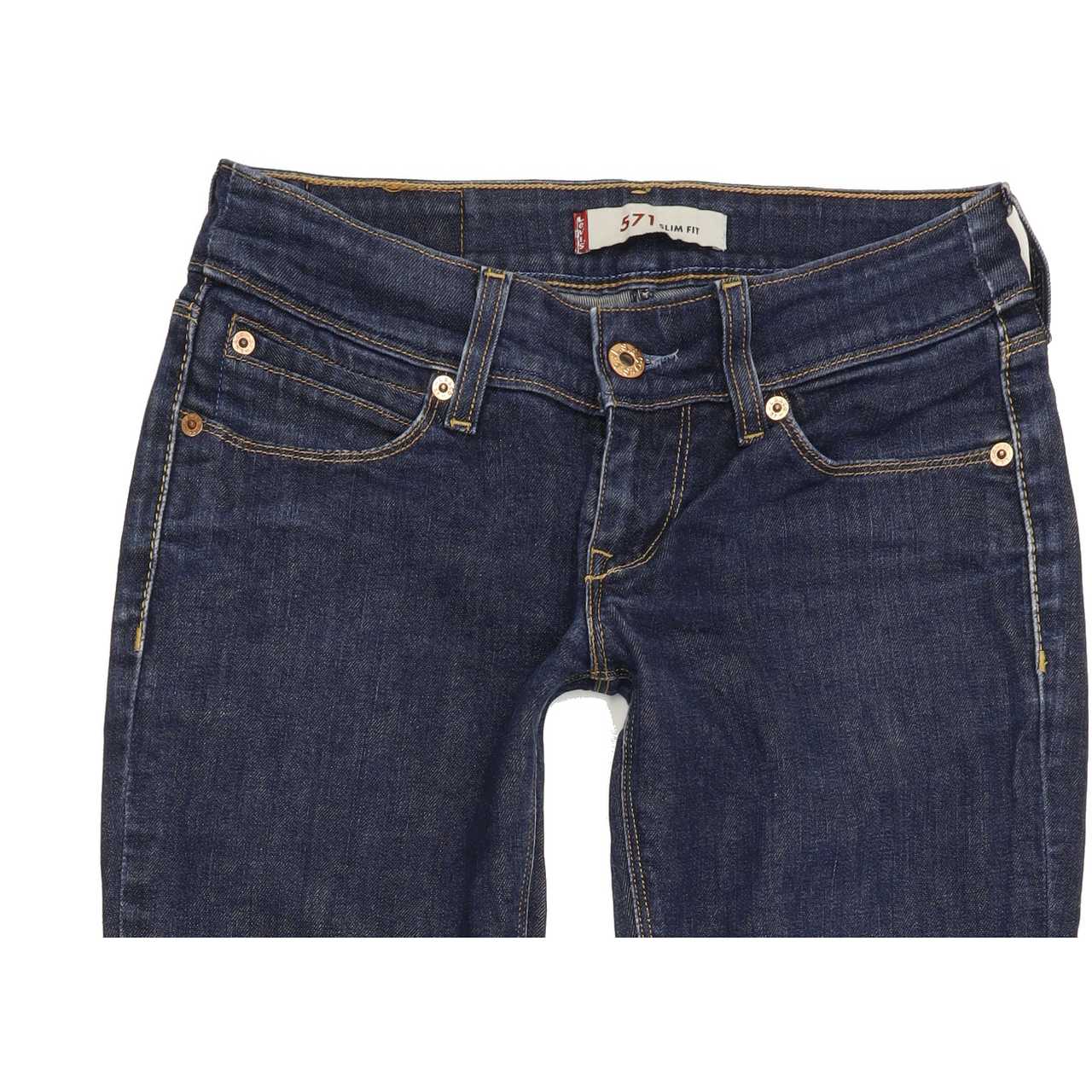 Levi's 571 Men Blue Straight Slim Stretch Jeans W27 L31