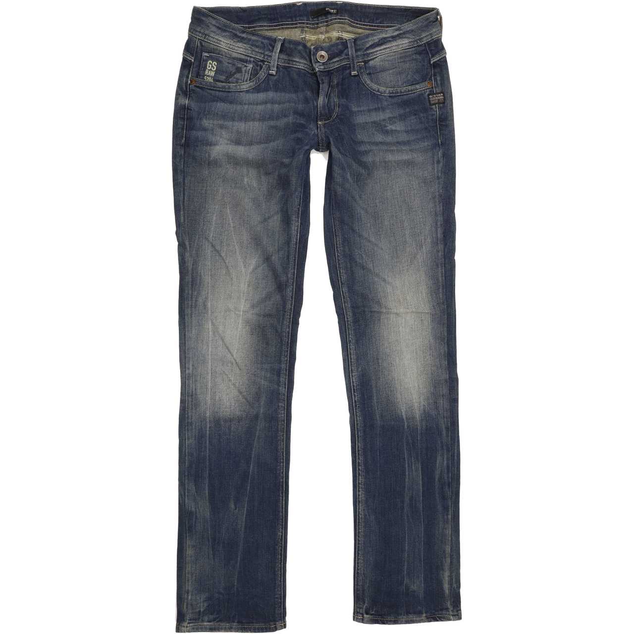 G-Star Attacc Women Blue Straight Slim Stretch Jeans W29 L32