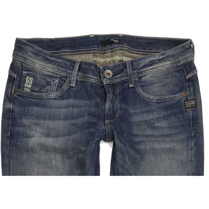 G-Star Attacc Women Blue Straight Slim Stretch Jeans W29 L32