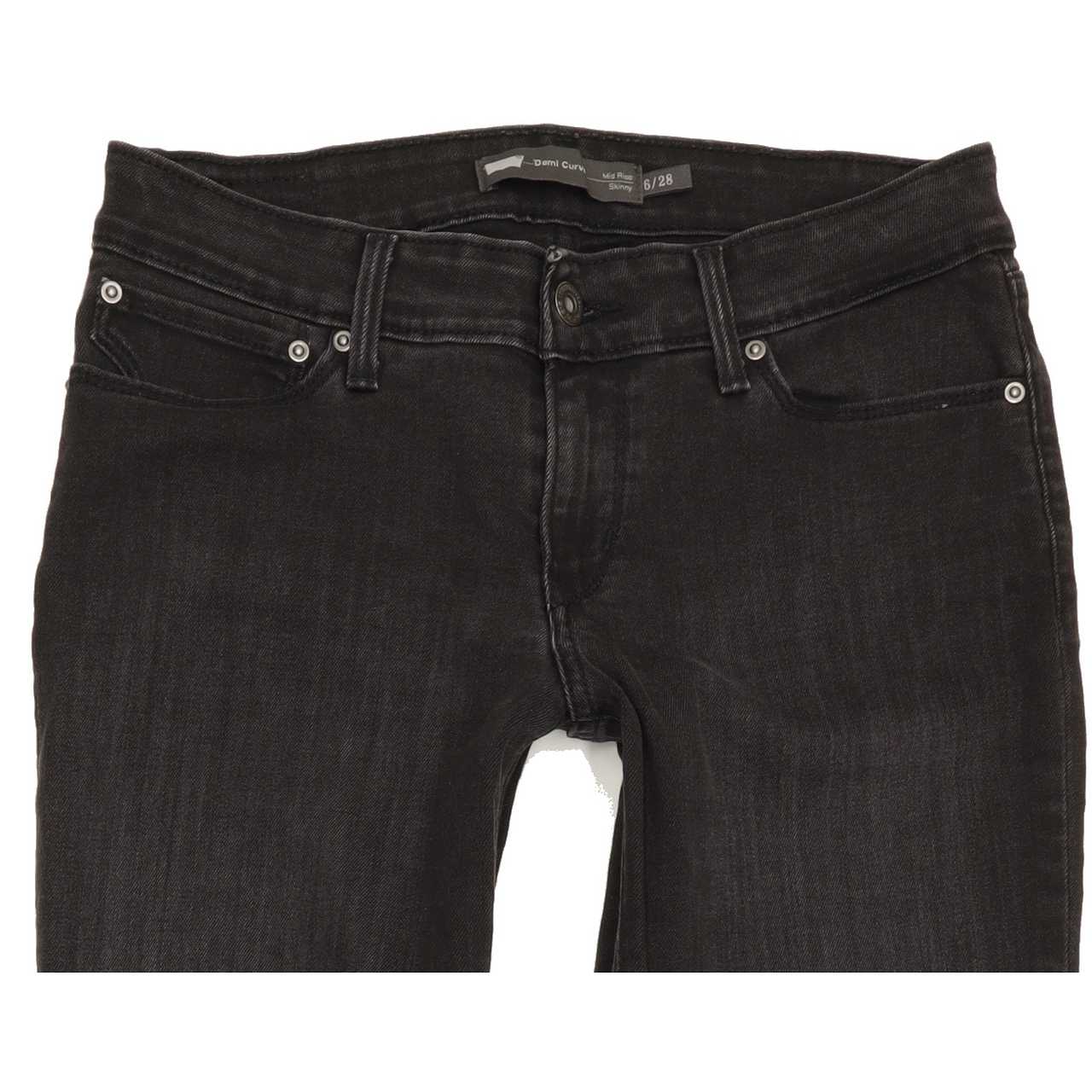 Levi's Demi Curve Women Black Skinny Regular Stretch Jeans W28 L32