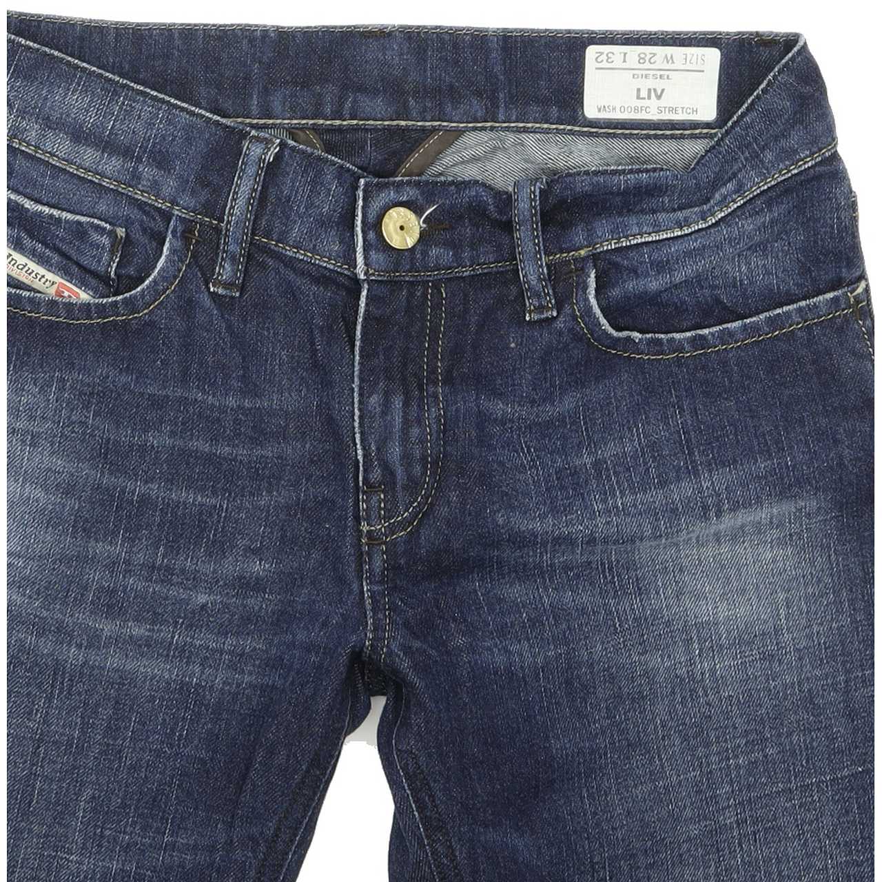 Diesel Liv 008FC Women Blue Straight Regular Stretch Jeans W28 L32