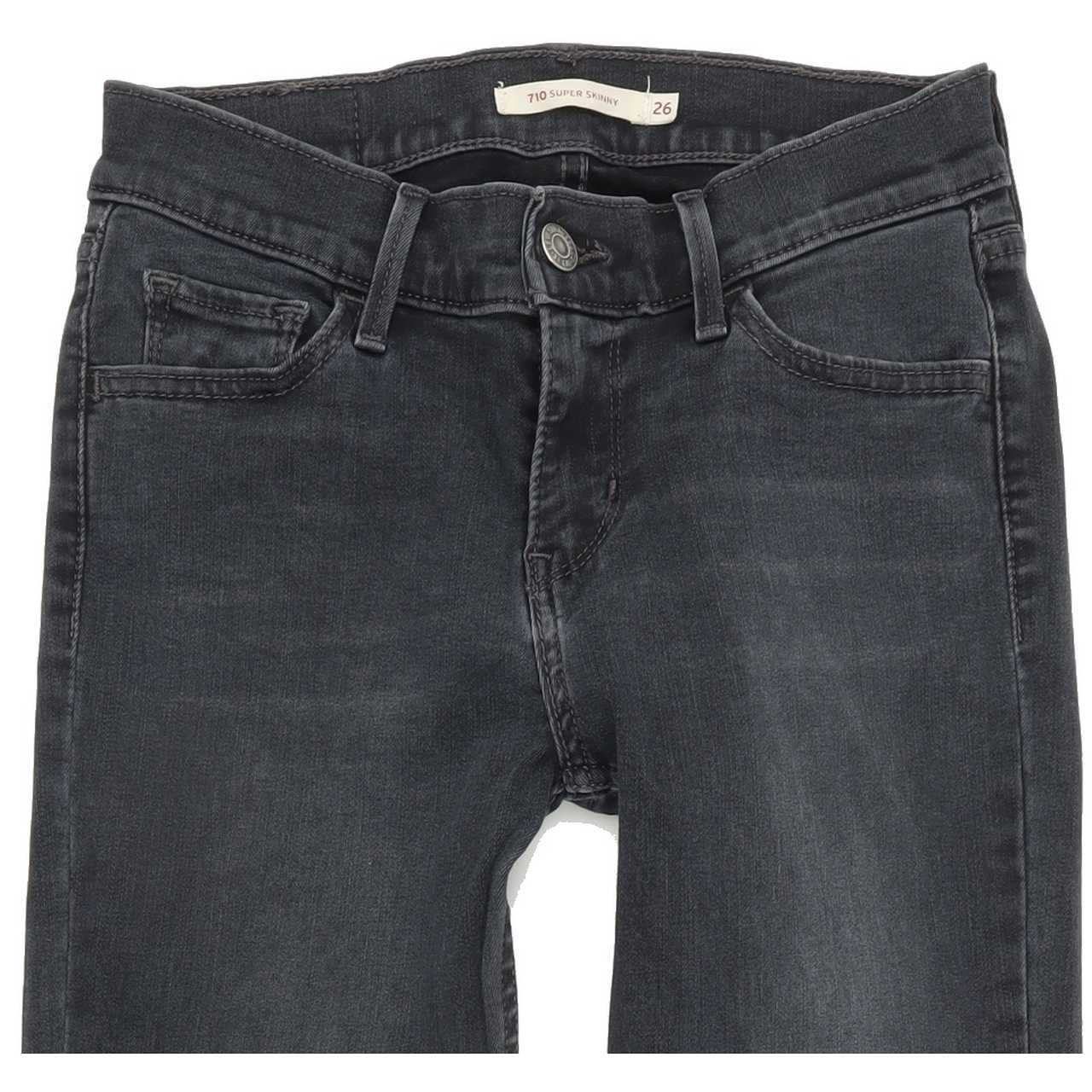 Levi's 710 Super Women Grey Skinny Slim Stretch Jeans W26 L28