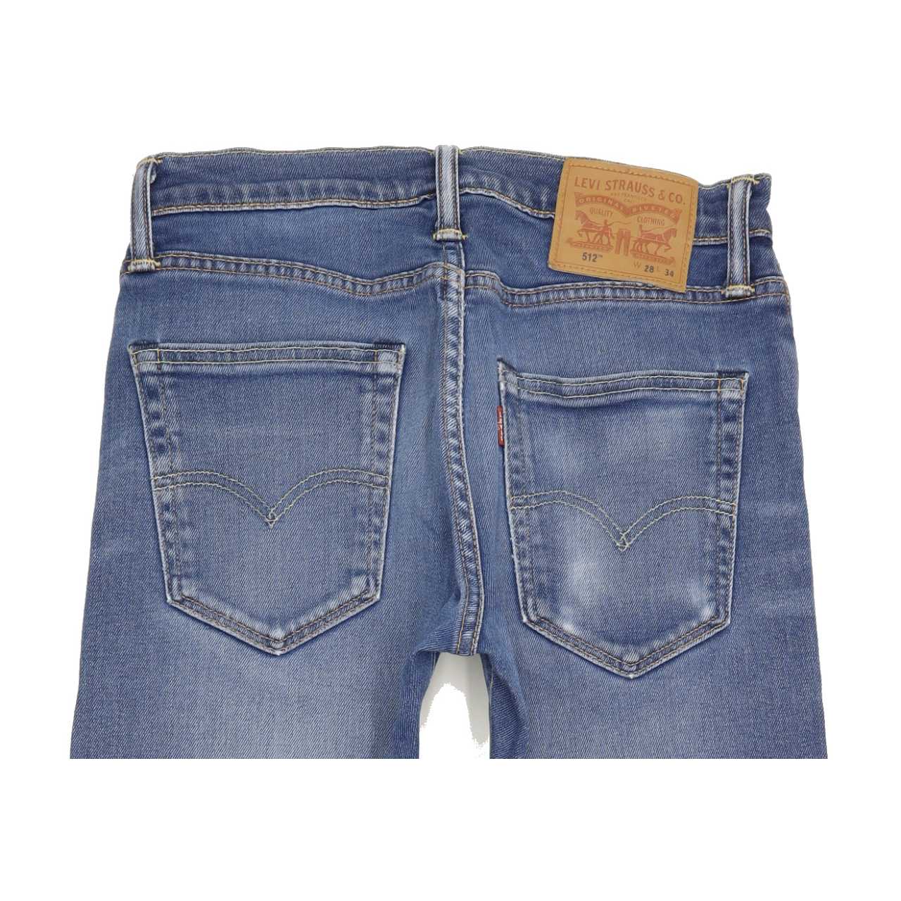 Levi's 512 Men Blue Tapered Slim Stretch Jeans W28 L32