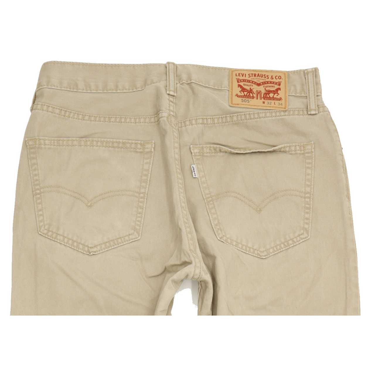 Levi's 505 Men Beige Straight Regular Jeans W32 L33