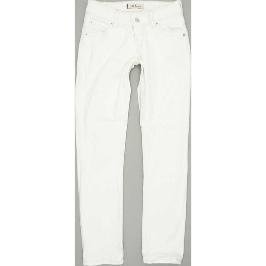 Levi's 571 Women Off White Straight Slim Stretch Jeans W26 L29