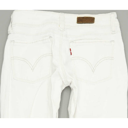 Levi's 571 Women Off White Straight Slim Stretch Jeans W26 L29