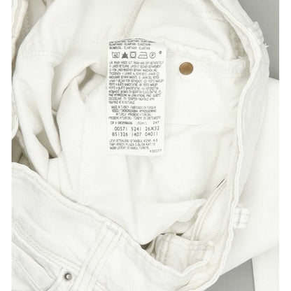 Levi's 571 Women Off White Straight Slim Stretch Jeans W26 L29