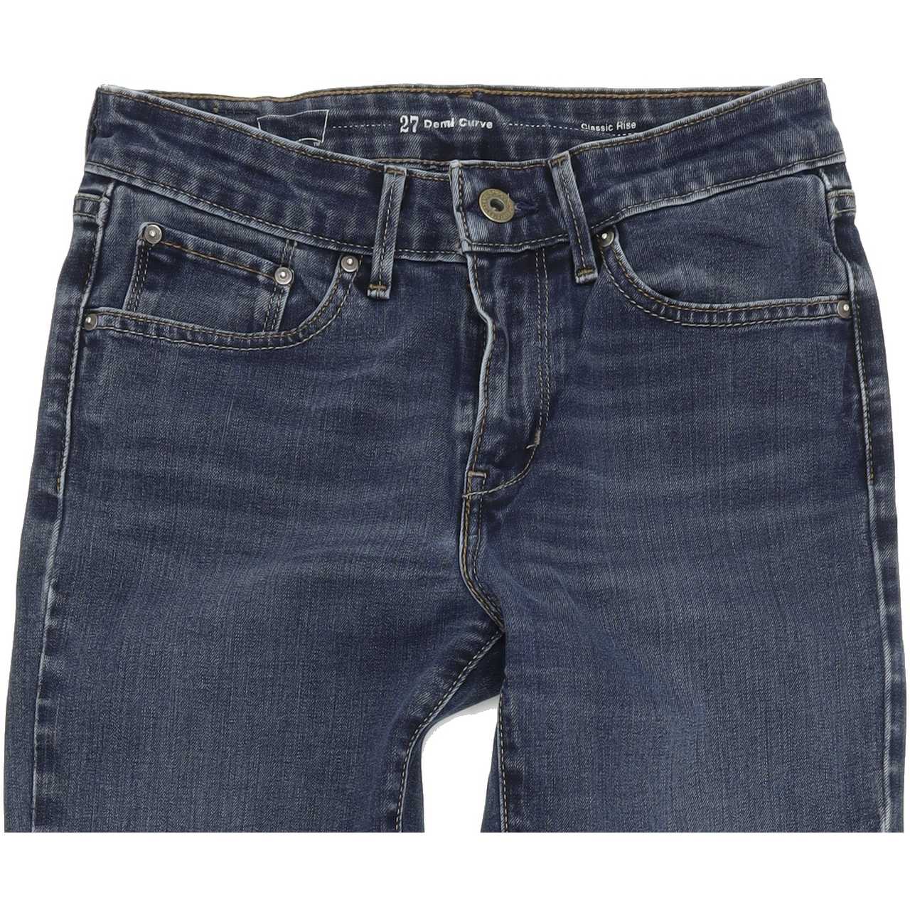 Levi's Classic Rise Women Blue Straight Slim Stretch Jeans W27 L31