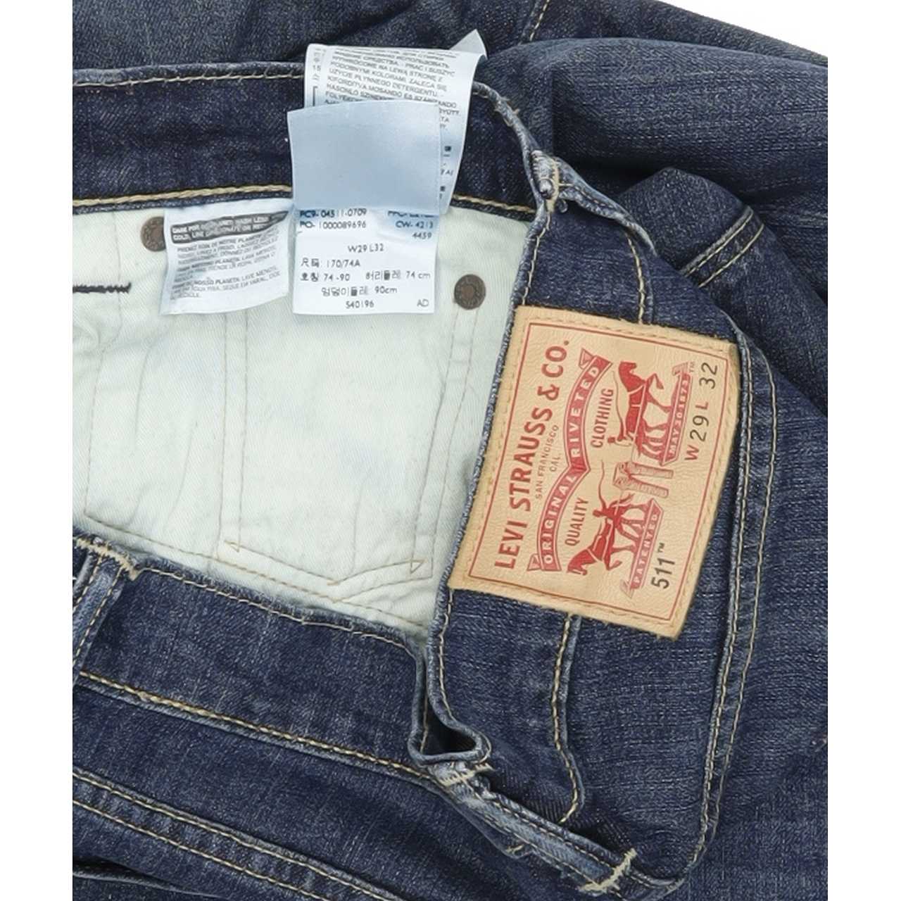 Levi's 511 Men Blue Straight Slim Stretch Jeans W29 L32