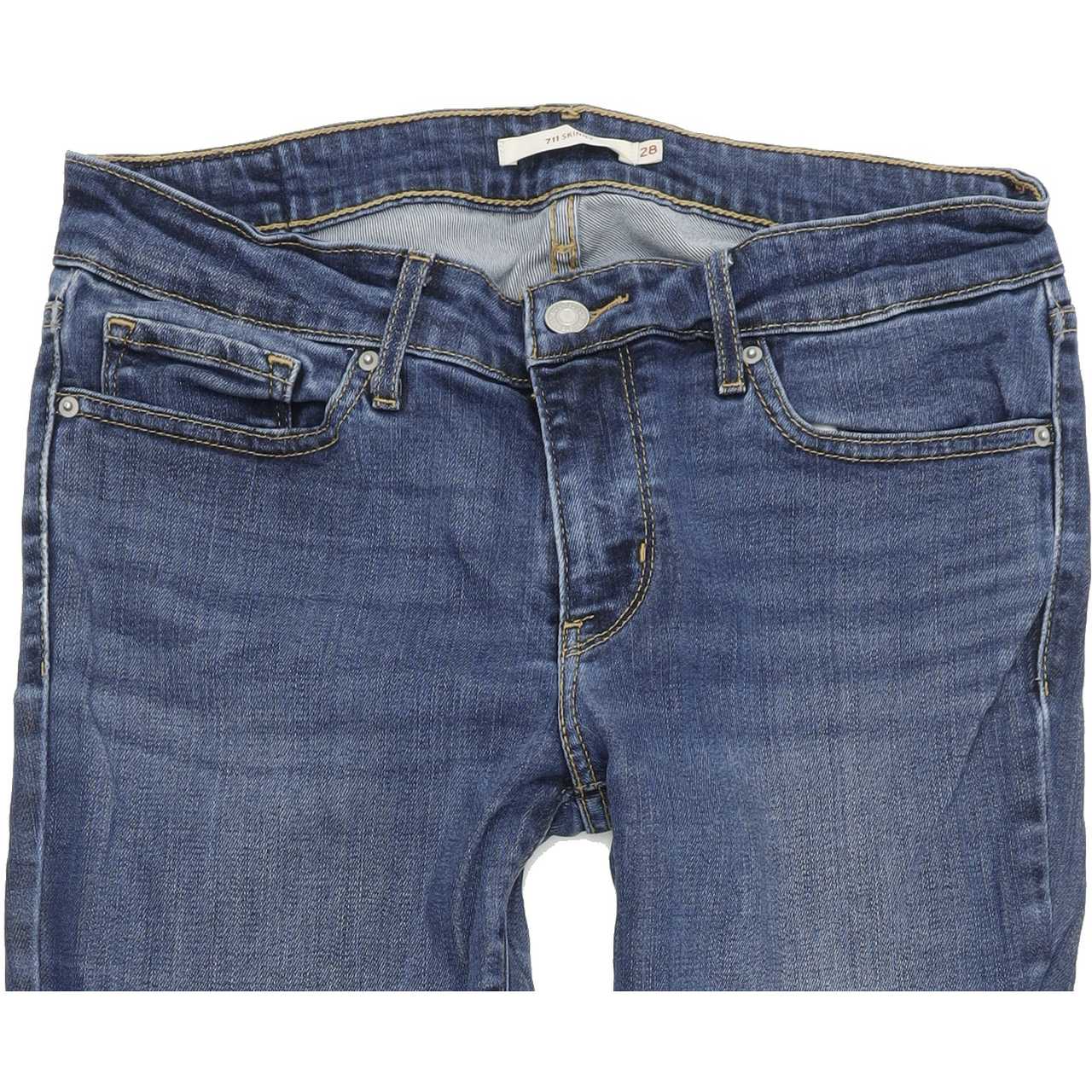 Levi's 711 Women Blue Skinny Slim Stretch Jeans W28 L30