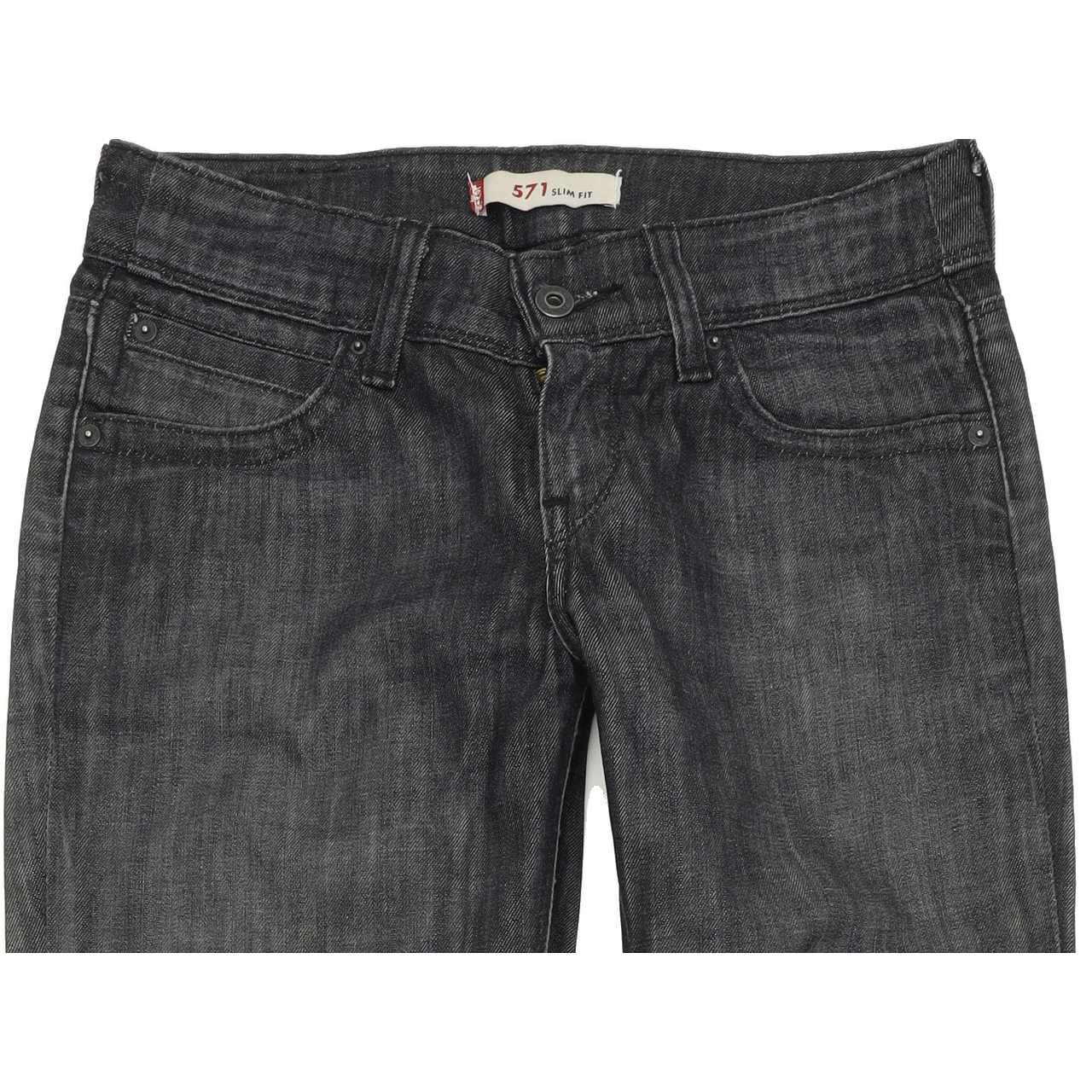 Levi's 571 Women Charcoal Straight Slim Stretch Jeans W29 L34