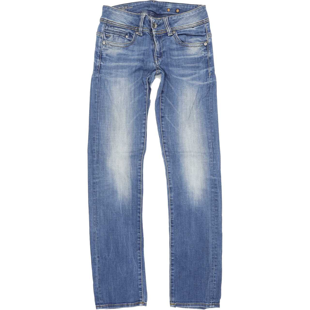 G-Star Midge Saddle Women Blue Straight Regular Stretch Jeans W26 L32