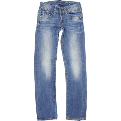 G-Star Midge Saddle Women Blue Straight Regular Stretch Jeans W26 L32