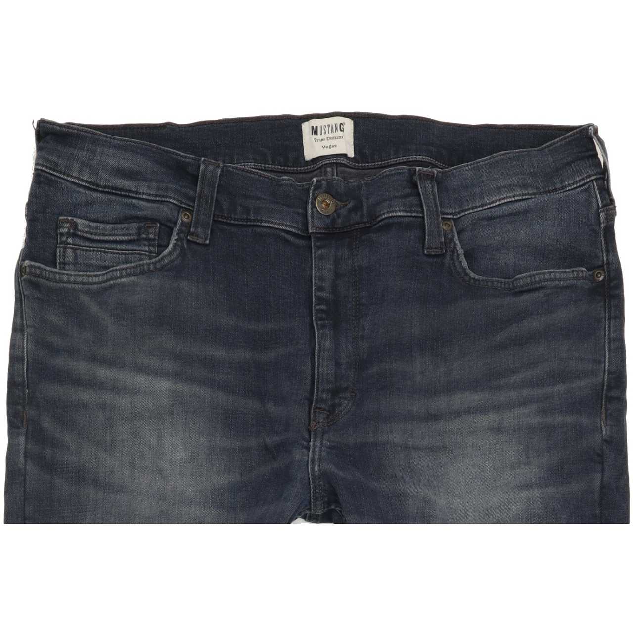 Mustang Vegas Men Blue Straight Regular Stretch Jeans W36 L31