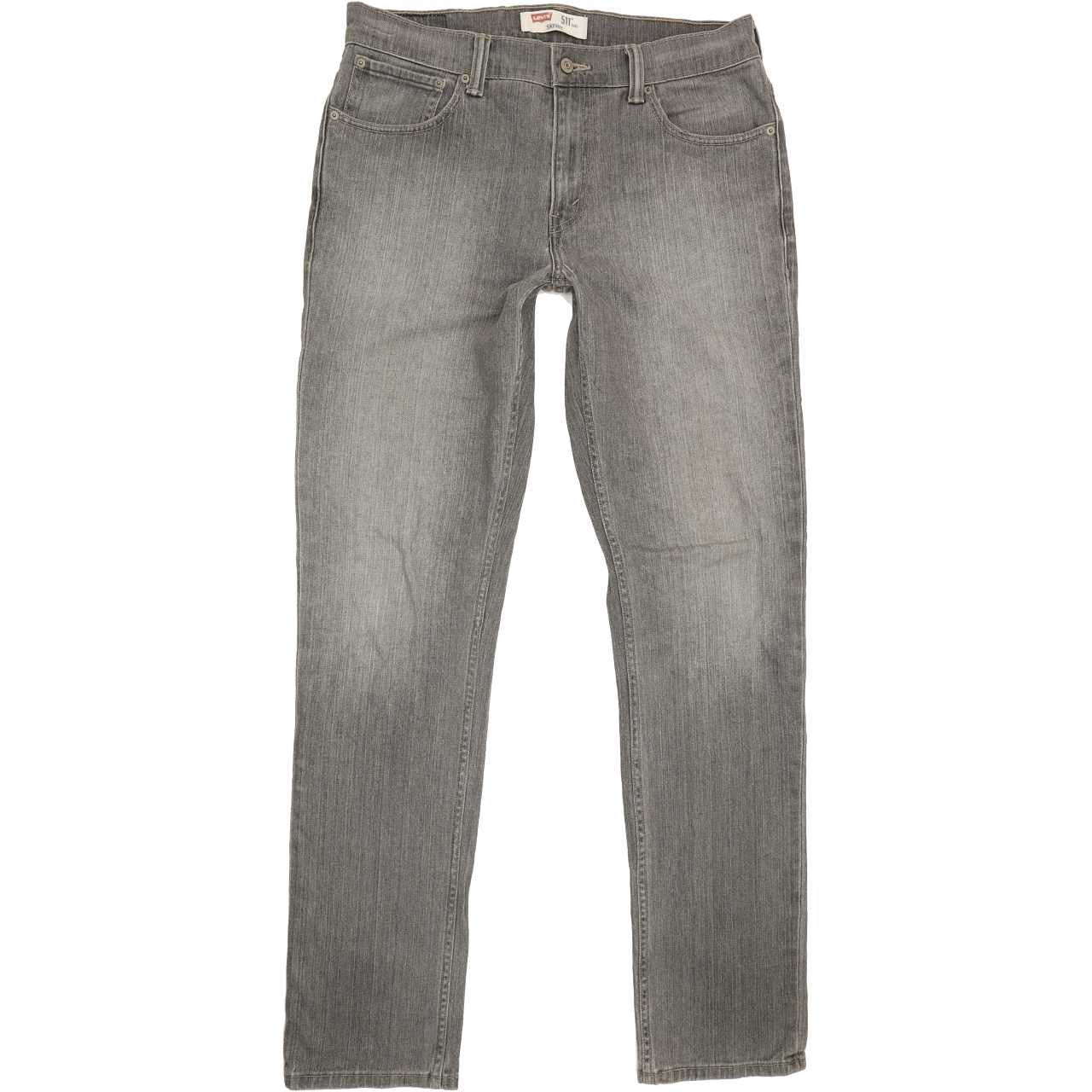 Levi's 511 Men Grey Straight Regular Stretch Jeans W34 L35