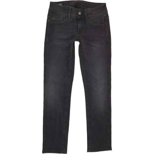 G-Star Lynn Mid Women Charcoal Straight Slim Stretch Jeans W27 L29