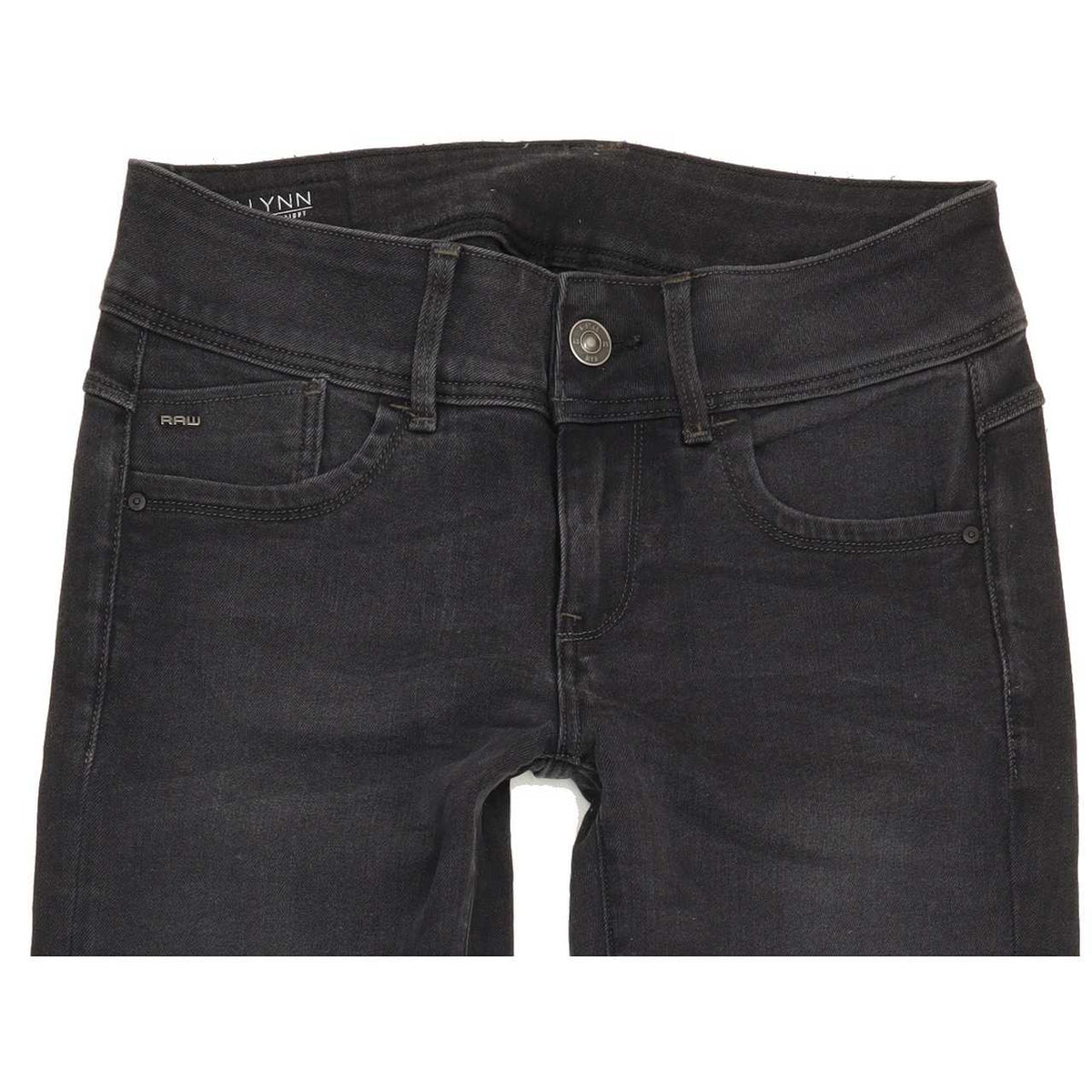 G-Star Lynn Mid Women Charcoal Straight Slim Stretch Jeans W27 L29