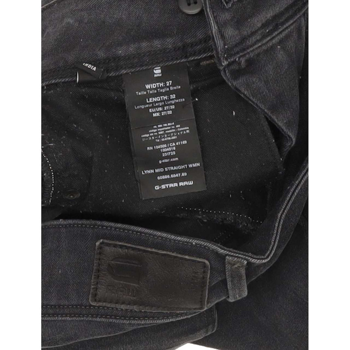 G-Star Lynn Mid Women Charcoal Straight Slim Stretch Jeans W27 L29