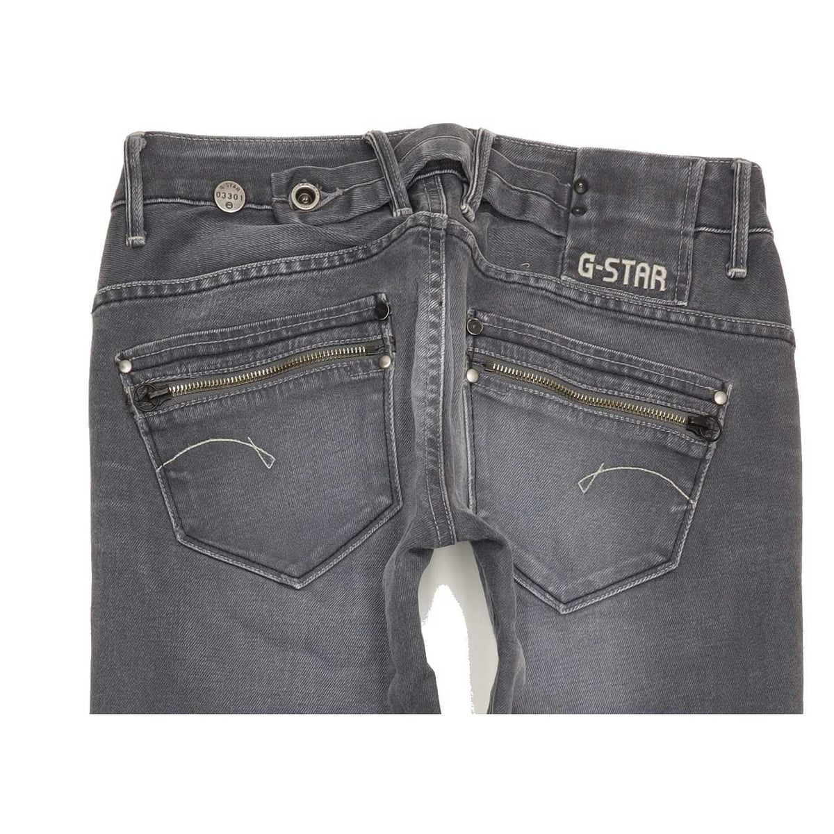 G-Star Corvet Women Grey Straight Slim Stretch Jeans W27 L34