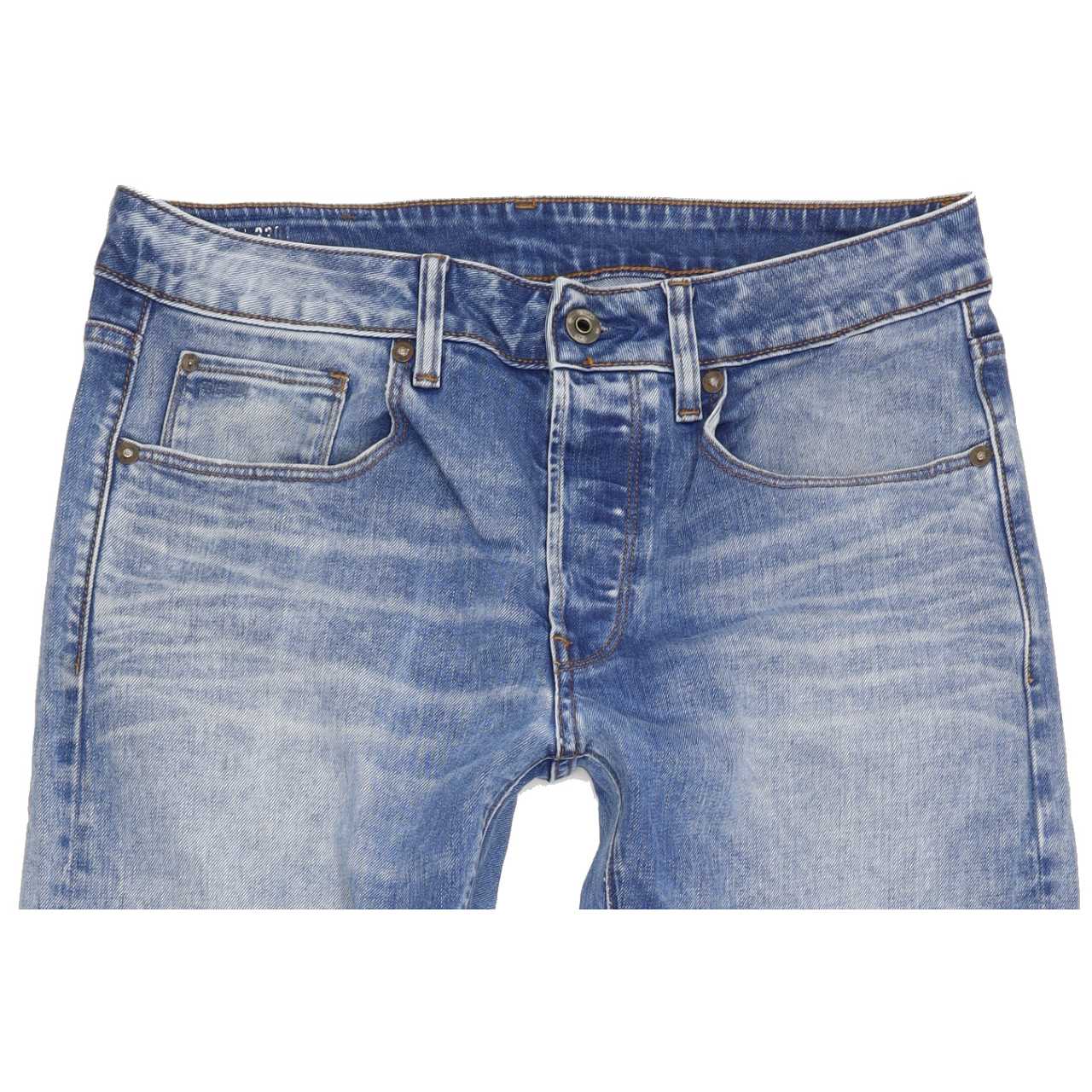 G-Star 3301 Men Blue Straight Slim Stretch Jeans W30 L34