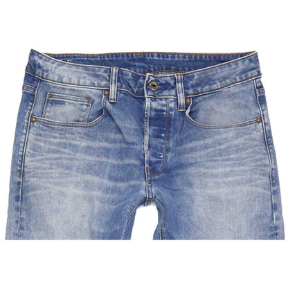 G-Star 3301 Men Blue Straight Slim Stretch Jeans W30 L34