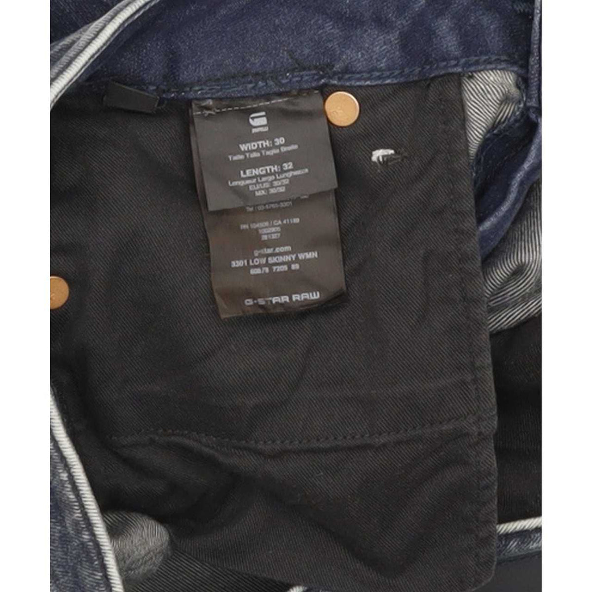 G-Star 3301 Low Women Blue Skinny Slim Stretch Jeans W30 L32