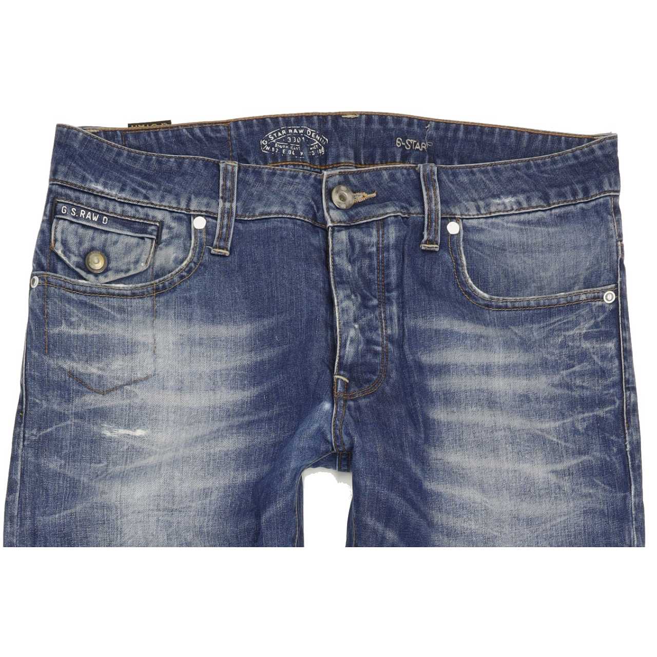 G-Star Morris Low Men Blue Straight Regular Jeans W32 L34