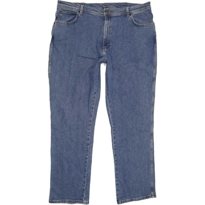 Wrangler Durable Quality Men Blue Straight Regular Stretch Jeans W42 L32