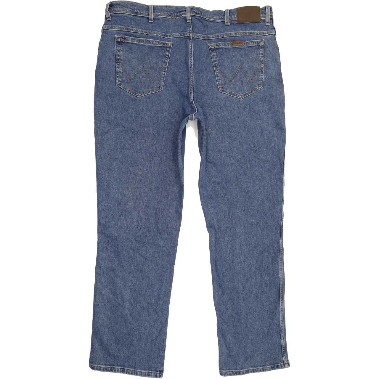 Wrangler Durable Quality Men Blue Straight Regular Stretch Jeans W42 L32
