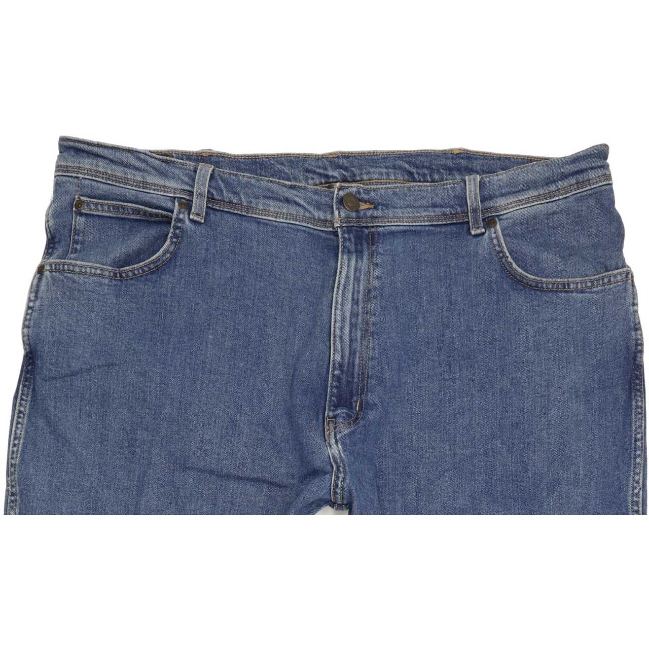 Wrangler Durable Quality Men Blue Straight Regular Stretch Jeans W42 L32