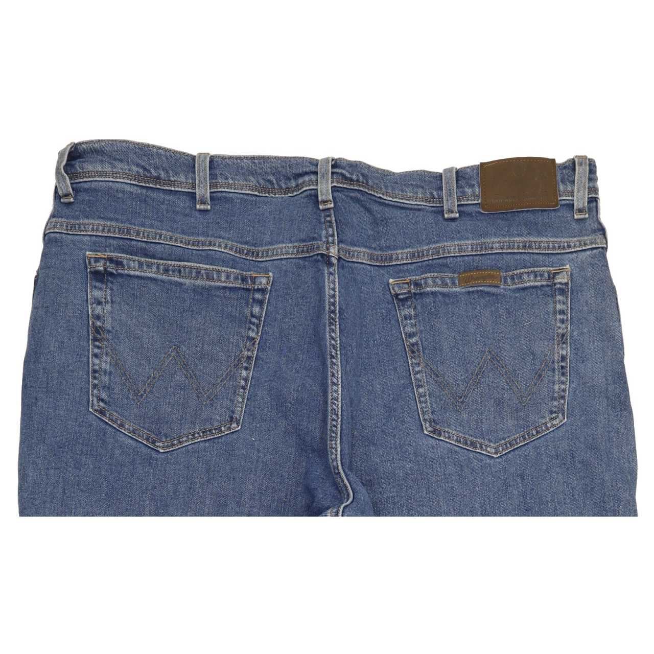 Wrangler Durable Quality Men Blue Straight Regular Stretch Jeans W42 L32