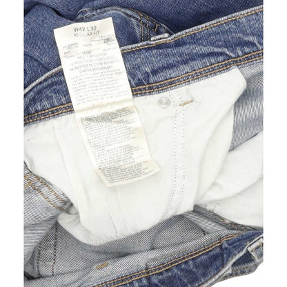 Wrangler Durable Quality Men Blue Straight Regular Stretch Jeans W42 L32