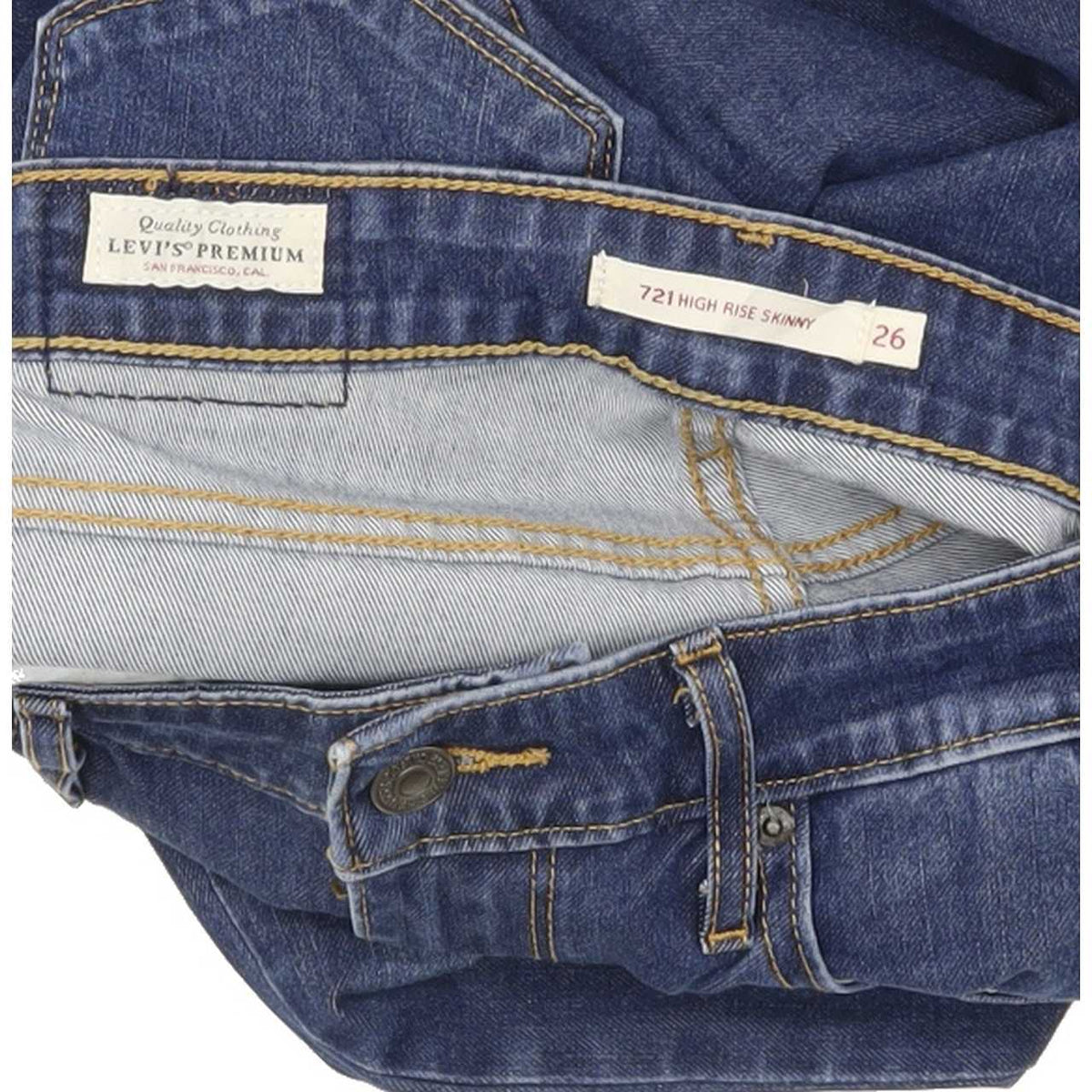 Levi's 721 High Rise Women Blue Skinny Stretch Jeans W26 L30